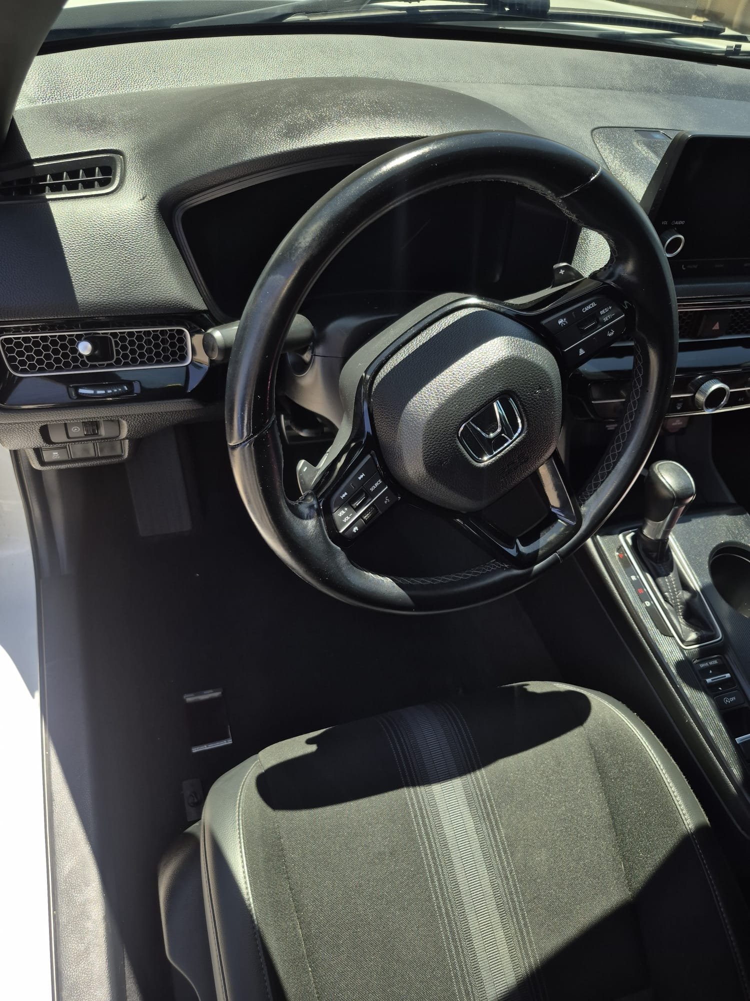 Freshly shampooed car interior